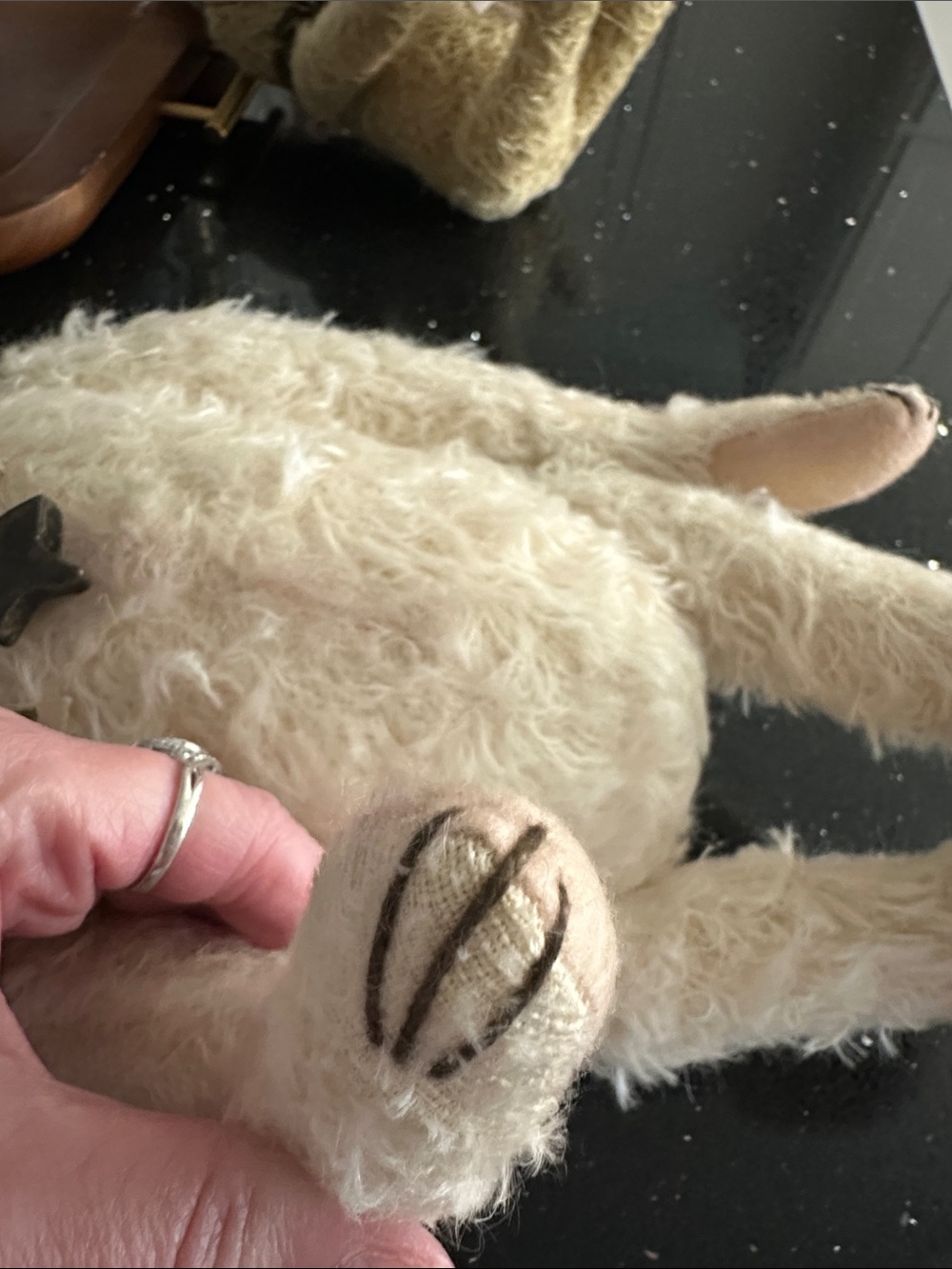 Handmade by Artist Lori Baker, Mohair Bramble Bear. - Picture 7 of 9